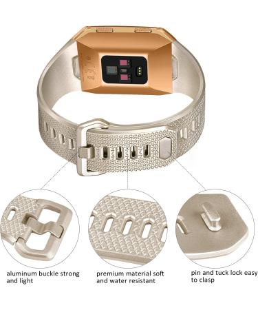 6 Pack Sport Bands Compatible with Fitbit Ionic - Replacement Soft Silicone Wristbands for Men and Women - Rose Gold, Silver, Gold, Black, Gray, Slate - Large - Buy Online on GoSupps.com