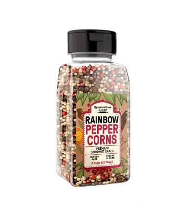 Rainbow Peppercorn Blend, 2 Cups, Premium Grade Whole Multi-Colored Peppercorns, Extremely Versatile Spice & Seasoning, Strong in Flavor & Pungent in Aroma.