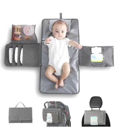 Wrapping pad for on the go diaper bag with compartments pillows and removable wet wipes Organizer waterproof foldable diaper support washable diapers for on the go trip