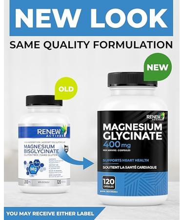 Renew Actives Magnesium Bisglycinate Supplement - 120 Capsules - Buy Online on GoSupps.com