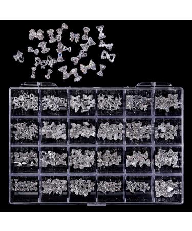 24 Grids Luxury 3D Nail Charms Studs Nail Rhinestones Gems Nail Art 3D Rhinestones Crafts Diamonds Crystal Jewels Stones Decorative Nail Element - Buy Online on GoSupps.com