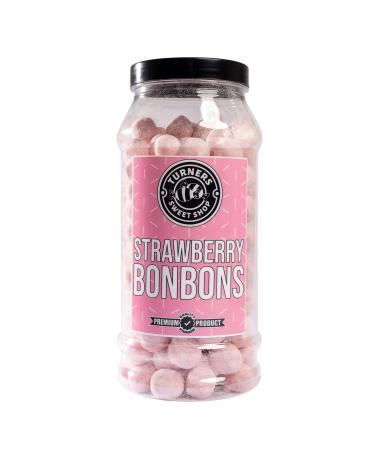 Strawberry BonBons - 620g by Turners Sweet Shop Traditional Retro Gift Jar Classic Original Pick & Mix Sweets Quality Confectionary Fantastic Gifts for Him Her or Them