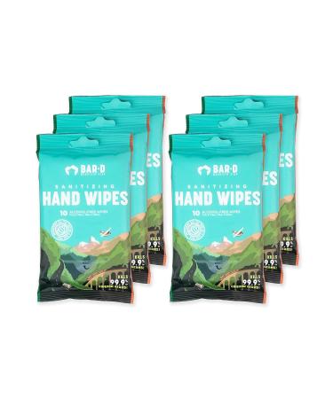 BAR-D Antibacterial Hand Wipes with Essential Oils - 60 Wipes, Peppermint, Tea Tree Oil, Aloe Vera, Travel Size Sanitizing Hand Wipes - Disinfecting and Smelling Great - Buy Online on GoSupps.com