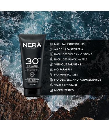 NERA Pantelleria High Protection SPF 30 Sunscreen: Water-Resistant Vitamin Enriched with UVA & UVB Filters. Age-Defying Body Sunscreen Lotion 200ml for Men and Women - Buy Online on GoSupps.com
