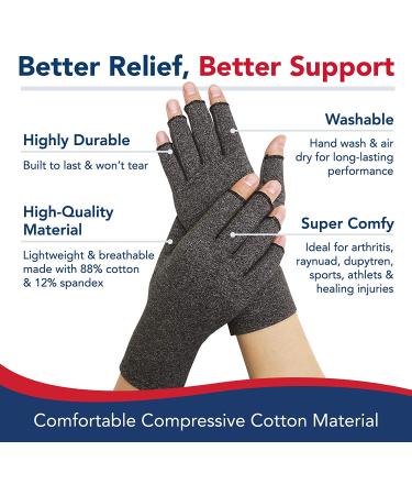 Dr. Arthritis Compression Gloves - Arthritis Pain Relief & Wrist Support - 1 Pair Medium - Buy Online on GoSupps.com