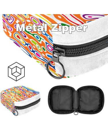 Colorful Abstract Stripes Sanitary Napkin Storage Bag - Period Tampon Makeup Pad Pouch Color2631 - Buy Online on GoSupps.com