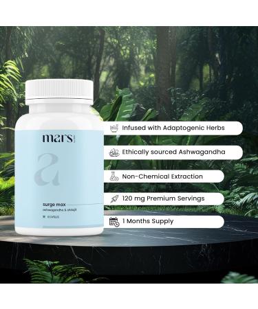 Mars Surgemax Natural Capsules with Shilajit & Safed Musli | Supports Energy, Strength & Immunity | for Active Lifestyle | 60 Capsules | Pack of 1 - Buy Online on GoSupps.com
