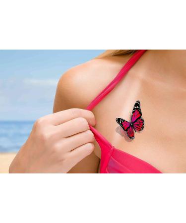 Dopetattoo 12 Sheets 3D Butterflies Temporary Tattoos for Women - Neck, Arm, Chest | Adult Body Art - Buy Online on GoSupps.com