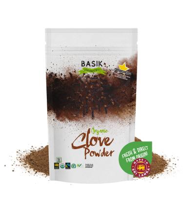 Organic Gourmet Cloves Powder Sourced Directly From Sri Lanka, Vegan, Gluten-Free, and Non-GMO Ground Cloves, Fairtrade, Rainforest Alliance, and Kosher Sri Lankan Cloves, 500 g, 17.5 oz - BASIK 500g (17.5oz)