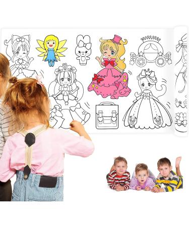2PCS Children's Drawing Roll Paper with 12 Colored Pencils - Cute Princess and Dinosaur Paradise Theme - Ideal for Kids Coloring and Creative Art Projects - Buy Online on GoSupps.com