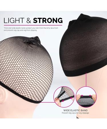 FANDAMEI 6PCS Wig Cap Set - 4 Black Nylon + 2 Mesh Cap Net for Women's Halloween & Cosplay Wigs - Buy Online on GoSupps.com