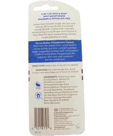 Unisex Palmer's Cocoa Butter Formula Swivel Stick - Moisturizing Chap Stick (1 pcs) - SKU# 1788721MA | International Shipping Available - Buy Online on GoSupps.com