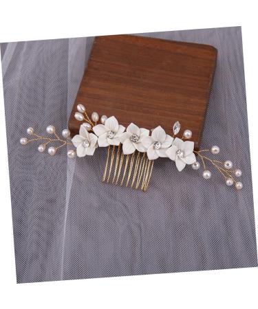 Housoutil Hair Accessories Wedding Flower Hair Comb Crystal Hair Comb Pearl Headpiece Bridal Hair Comb Rhinestone Hair Comb Rhinestone Headpiece Pearls Hair Comb Bride Rhinestones Hair Piece - Buy Online on GoSupps.com