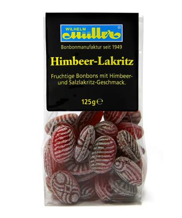 Raspberry Liquorice fruity candies with raspberry and salty liquorice flavour (1 bag) Raspberry Liquorice 125 g (1 pack)