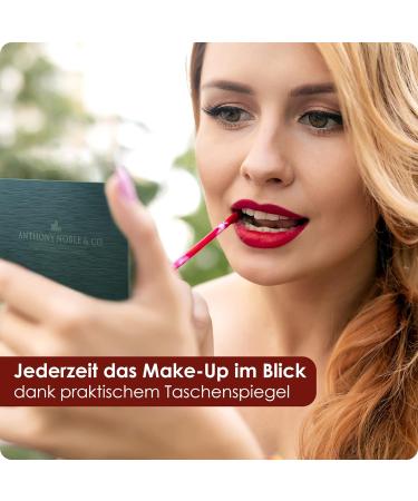 Anthony Noble & Co. Elegant Pocket Mirror - Compact Credit Card Format Polished Metal Designer Cover - Buy Online on GoSupps.com