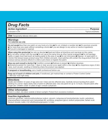 Amazon Basic Care Maximum Strength 4% Lidocaine Pain Relief Patch | 15-Count Box | 3.9 x 5.5 inches | Fast Acting Relief - Buy Online on GoSupps.com