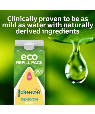 JOHNSON'S Baby Eco Refill Pack TOP-TO-TOE Wash 1L - Gentle Hair & Scalp Cleanser - Buy Online on GoSupps.com