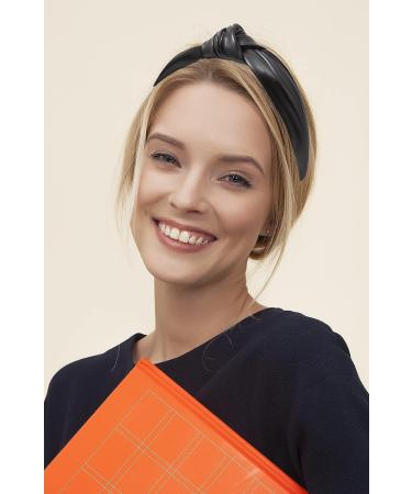 YETASI Black Leather Knotted Headband for Women - Stylish Fix for Messy Hair Days - Buy Online on GoSupps.com
