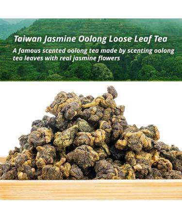 Jasmine Oolong Tea 100g - High Mountain Taiwan Oolong Loose Leaf Green Tea with Jasmine - Brew Hot or Iced - Pack of 1 - Buy Online on GoSupps.com