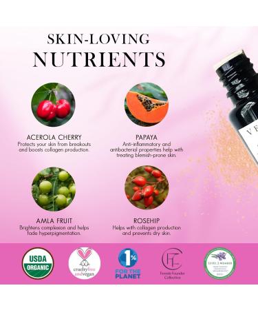 USDA Organic Radiance Superfruit Vitamin C Booster Powder - All Skin Types Plant-Based Skincare 12g - No Synthetics - Buy Online on GoSupps.com