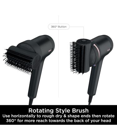 Shark STYLE iQ Ionic Hair Dryer & Styler HD120UK Black/Rose Gold with Brush & Diffuser - Buy Online on GoSupps.com