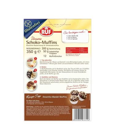 Shop RUF Gluten-Free Chocolate Muffins with Icing | Includes 12 Muffin Cases | 350g | International Shipping Available - Buy Online on GoSupps.com