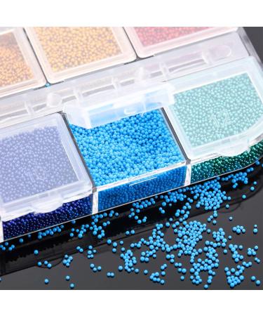 12 Grids Nail Micro Pixie Beads Multicolor Tiny Glass Rhinestone Elf Micro Caviar Crystal Beads for DIY Embellishment Decorations - Buy Online on GoSupps.com