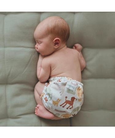 Esembly Cloth Diaper Bundle Set - Organic Absorbent Inners & Waterproof Cover - Size 1 (7-17lbs) - Off-Leash Print - Reusable & Washable Diapers - Buy Online on GoSupps.com