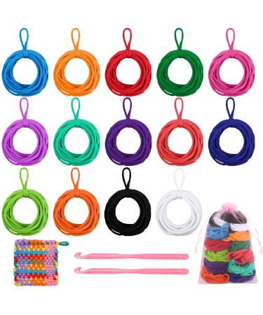 Aodaer 288 Pieces Loom Potholder Loops Weaving Loom Loops Weaving Craft  Loops Refill Elastic Potholder Loops with Multiple Colors for DIY Crafts  Supplies, Compatible with 7 Inch Weaving Loom