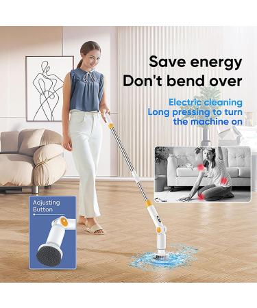 Electric Spin Scrubber Cordless Shower Scrubber for Cleaning with 8 Replacement Head IPX7 Waterproof Electric Scrubber 2 Speeds Adjustable 90-180 Clean Gaps for Tub Tile Floor - Buy Online on GoSupps.com