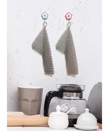 WFRX 7x7 Premium Stainless Steel Cast Iron Scrubber for Cookware - Pack of 1 - Buy Online on GoSupps.com