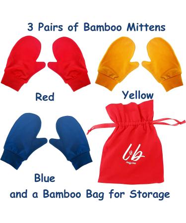 Bamboo Mittens for Eczema Age 1-2 Kids Dry Skin Eczema Gloves Overnight Moisturizing for Children 3 Pairs 1 - 2 Year - Buy Online on GoSupps.com