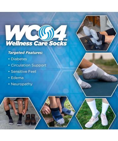 OrthoSleeve WC4 Wellness Care No-Show Socks in Black - Size Medium (1 Pair) - Buy Online on GoSupps.com