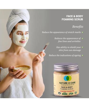 Vegan Face & Body Foaming Scrub with Kokum Butter & Almond Oil | Reduces Stretch Marks Fine Lines & Wrinkles | 100g - Cruelty-Free - Buy Online on GoSupps.com