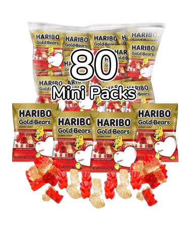 Haribo Gummy Candy  3 LB of 80 Mini Candy Bulk Pack For Kids or Adults  Delicious and Naturally Flavored Gummy Bears  Bulk Candy With Adorable Bear Shape  Ideal for Any Birthday Parties, Halloween Candy Etc.
