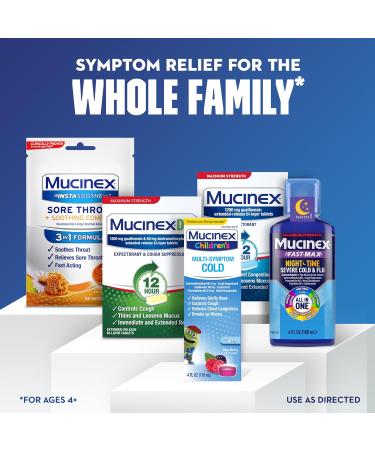 Mucinex Children's Multi-Symptom Cold Medicine - Kids Cough & Decongestant - Very Berry Flavor 4 Fl Oz | Fast International Shipping - Buy Online on GoSupps.com