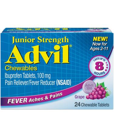 Advil Chewable Tablets Junior Strength 100 mg Grape 24 ea