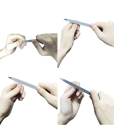Diamond Nail File Set - 2 Double Sided Metal Fingernail Files for Manicure and Pedicure - Removes Nail Ridges - Nail File and Buffer Kit for Polish Nails - 2 Count - Buy Online on GoSupps.com