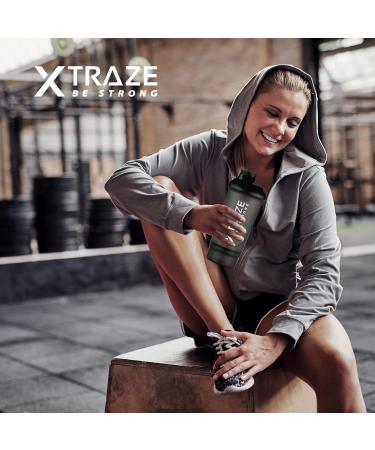 XTRAZE 500ml Protein Shaker | BPA Free Fitness Cup with 150ml Powder Compartment | Leak-Proof Ideal for Smooth Protein Shakes - Black - Buy Online on GoSupps.com