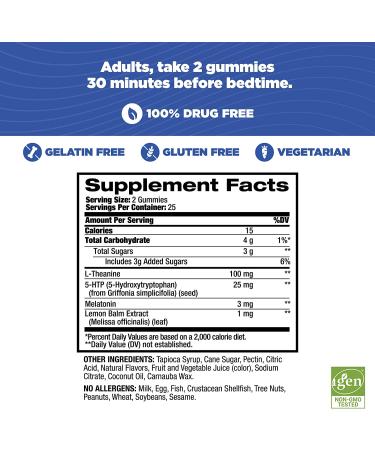 Natrol Relax Night Calm Gummies - Berry Flavor - 50 Count for Daily Stress Relief - Buy Online on GoSupps.com