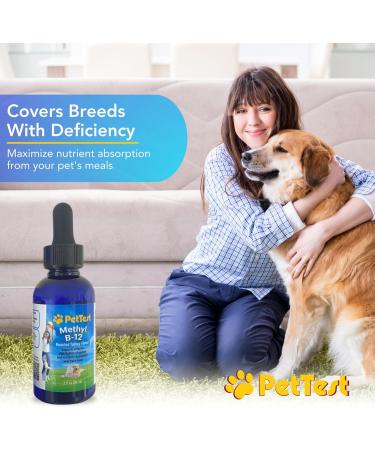 PetTest Methyl B12 Vitamin Liquid Drops 2fl oz (5000 MCG) Supplement with Methylcobalamin for Diabetic Pets Maximum Absorption to Increase Energy for Dogs and Cats 2 fl oz - Buy Online on GoSupps.com