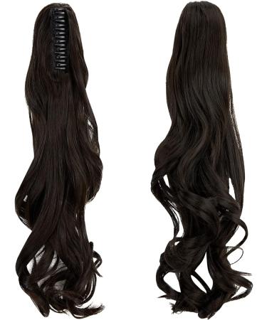 Curly Dark Brown Claw Ponytail Hair Extension 18 Inch - Clip-in Pony Tail Hair Piece - Buy Online on GoSupps.com