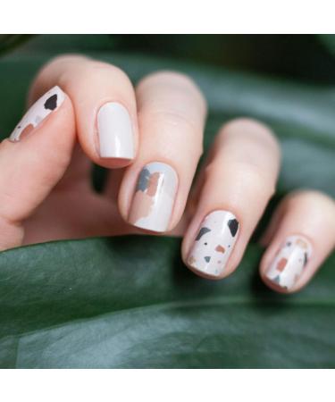 Avoa Beauty Nail Film - Italian Terrazzo Design Self-Adhesive Nail Wraps in Blue & Reddish Brown - Long-Lasting Nail Art for International Shipping - Buy Online on GoSupps.com