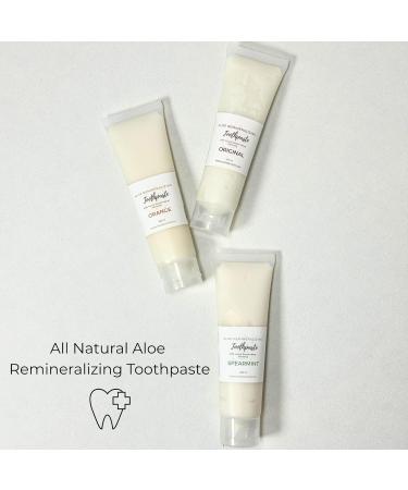 Aloe Vera Toothpaste Remineralizing Calcium Hydroxyapatite | Fluoride Free Oral Care | Natural Ingredients | 100ml Spearmint - Buy Online on GoSupps.com