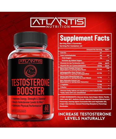 Atlantis Nutrition Tart Cherry 60 Gummies + Testosterone Booster 2-Pack (120 Gummies) - Buy Online on GoSupps.com