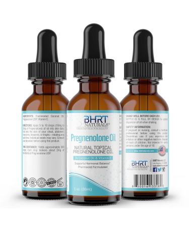 BHRT Naturals Natural Topical Pregnenolone Oil  30ml Hormone Balance Dietary Supplement  Premium Formula with Vitamin E Coconut Oil  Enhanced Bioavailability  Adrenal Support (1 Bottle) - Buy Online on GoSupps.com