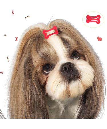 40 Pieces Cute 1 Inch Pet Hair Clips - Multicolor Puppy Dog Barrettes - Small Bone Snap Hair Accessories for Grooming Bows - Buy Online on GoSupps.com