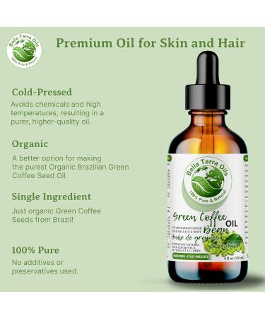 Green Coffee Bean Carrier Oil. 120ml. Cold-pressed. Unrefined. Organic. 100% Pure. Non-comedogenic. Chemical-free. Great for Under-Eye Skin. Natural Moisturizer for Face Body Hair. Bella Terra Oils. 120 ml (Pack of 1) - Buy Online on GoSupps.com
