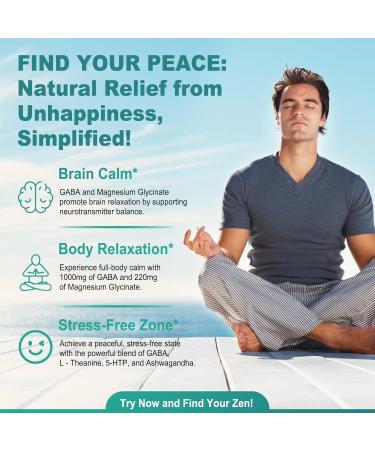 LILICARE GABA Supplement - 1000 mg Liposomal Form for Optimal Absorption GABA with L-Theanine Magnesium Glycinate 5HTP Vitamin D3 for Brain Calm Mood Zzz Better - Melatonin-Free 120 Softgels. - Buy Online on GoSupps.com