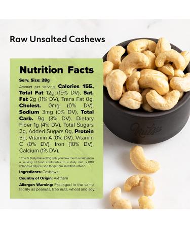 NUTS U.S. Raw Unsalted Cashews - Whole Kernels, No Shell - 1 lb Pack | Fresh, Unroasted, Natural Bulk Cashews - Buy Online on GoSupps.com